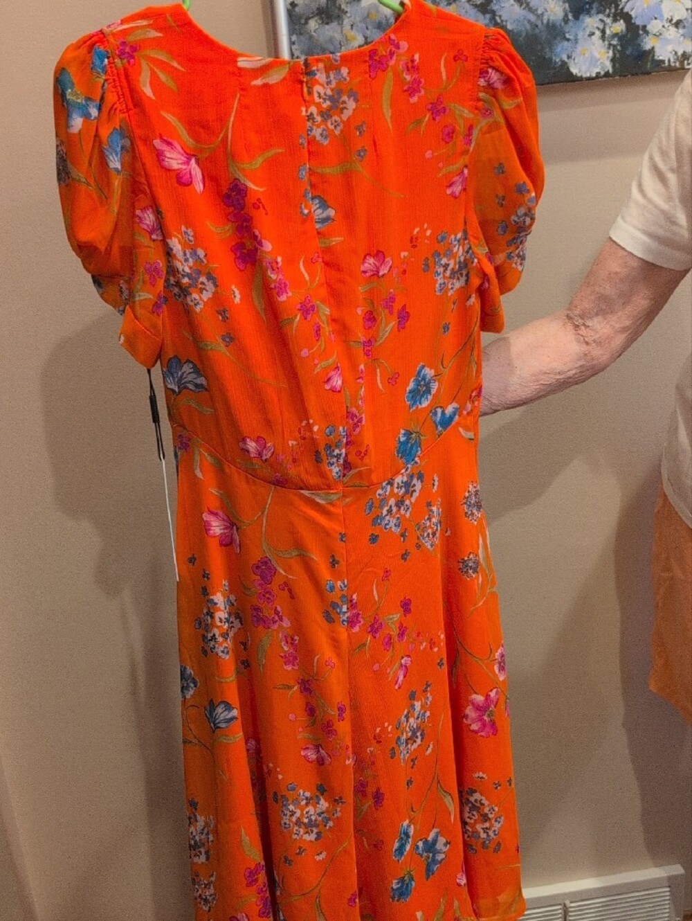 Calvin Klein Orange Floral Dress - Picture 4 of 4